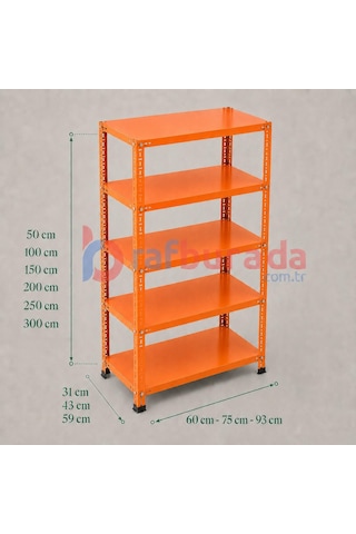 5 Katlı Renkli Dekoratif Çelik Raf - Çiçeklik Rafı, Ofis Rafı 0,70 Mm Siyah-31x75 Cm-100 Cm