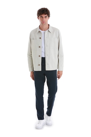 Hatemoğlu Bej Slim Fit Çizgili Mono Yaka Klasik Keten Ceket 14242024c001 25 Bej