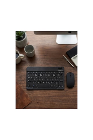 Wireless Klavye Mouse Seti Bluetooth Bağlantılı İnce Tasarım Sessiz Kullanım - Hs08378299-190 Renkli