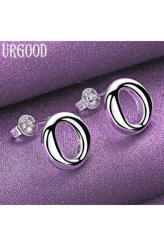 925 Ayar Gümüş Yuvarlak Küpe Hediye Romantik Takı