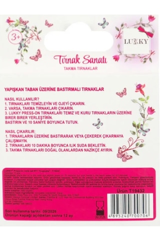 Lukky Şekerleme Baskılı Yapışkanlı Takma Tırnak Seti