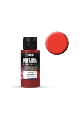 Vallejo 62005 60 Ml. Bright Red, Opaque, Premium Rc Color Serisi Model Boyası Renkli