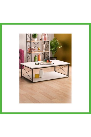 Vaveni Double Orta Sehpa Beyaz 90x50 Cm Arz