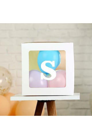 Şeffaf S Harfli Beyaz Kutu Ve Balon Seti Kendin Yap Bebek Çocuk D