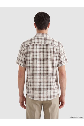Lcwaıkıkı Classic Kahverengi Regular Fit Ekose Armürlü Erkek Gömlek