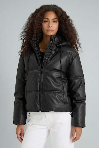 Defacto Regular Fit Kapüşonlu Polar Astarlı Suni Deri Mont F2142ax25wnbk27 Siyah-bk27