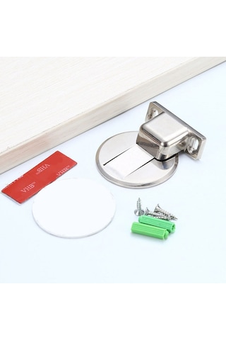 Çinko Alaşımlı Deliksiz Emiş Sessiz Güçlü Manyetik Kapı Stoper Fırçalanmış Çelik