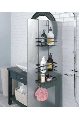 Geseus Üç Katlı Asmalı Banyo Duş Rafı Siıyah Lm580 Siyah