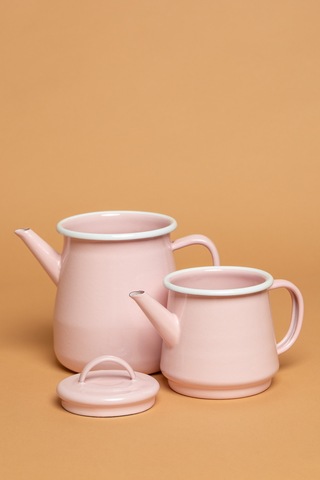 Rosa Di Verona Emaye Pembe Çaydanlık Takımı Ebutay Pembe