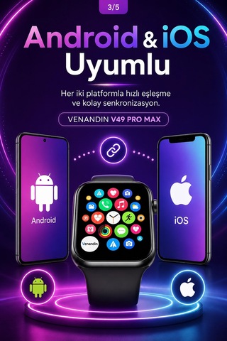 Spor Takip Özellikli Amoled Ekran Akıllı Saat Telefon Uyumlu Bluetooth Bağlantılı