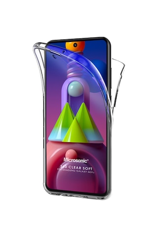 Microsonic Samsung Uyumlu Galaxy M31s Kılıf 6 tarafı tam full koruma 360 Clear Soft
