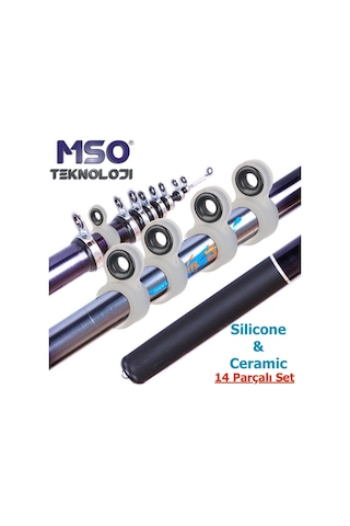 MSO Olta Balıkçılık Silikon & Seramik Kamış Misina Halkaları Set 14 Parçalı 1 Set