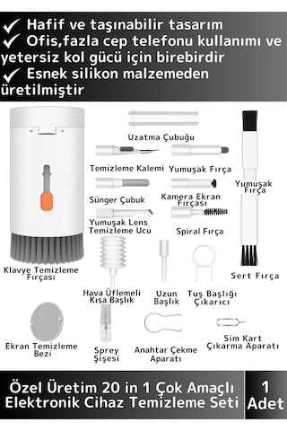 Wintoup 20in1 Bilgisayar Telefon Tablet Kamera Elektronik Temizleme Kiti 20
