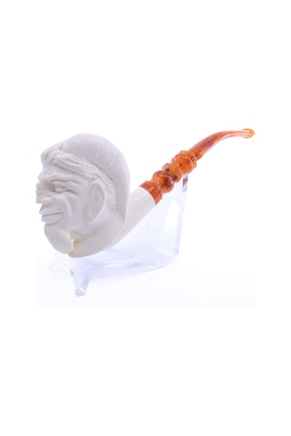 Lületaşı Pipo Doğal Lületaşı El Yapımı Özel Kutulu - Satyr İşlemeli