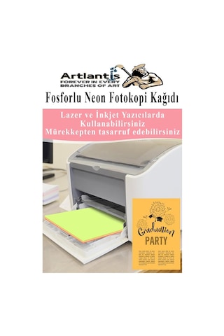 Fosforlu Neon Renkli A5 Fotokopi Kağıdı 100 Adet 1 Paket 14.8x21 Cm Fosforlu 5 Renk Parlak Canlı Renkler Neon Fotokopi