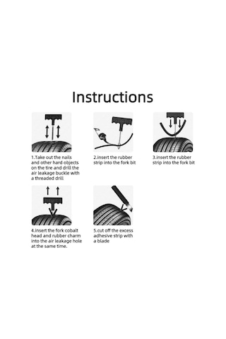 8 Adet / Takım Araba Lastik Delinme Tamir Kiti Lastik Basınç Göstergesi Pense Aracı Saklama Kutusu İle