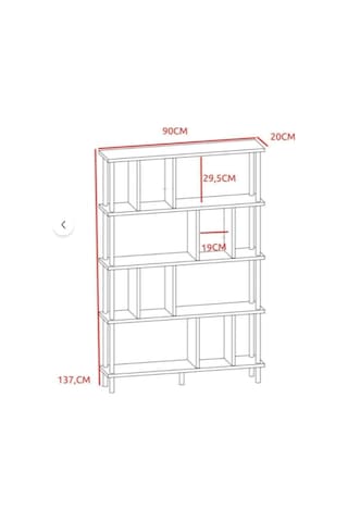 Veramoni 5 Raflı Modern Kitaplık 137x90x20 Cm - Antrasit Meşe Antrasit - Meşe