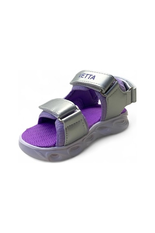 130 Kız Bebek Hafif Işıklı Sandalet Gümüş