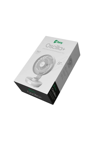 Feny Fn-f88, Oscilla+, Beyaz, 3 Kademeli Hız, 150 Derece Otomatik Salınım, 8" Kanat, Masaüstü,