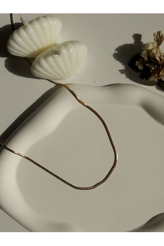 Çelik Uzun Italyan Zincir Kadın Kolye-altın Italian Chain - Gold Sevgiliye Hediye Altın