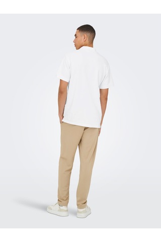 Only & Sons Ben Erkek Beyaz Polo Tişört 22035825-bw