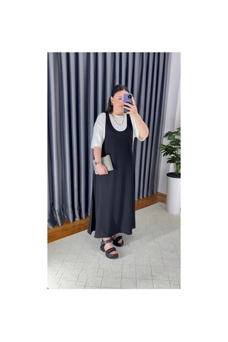 Unika Boutique Tişört Kombinli Elbise Siyah