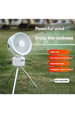 Jzcat- Trend Ön Çizgisi Kamp Fanı Ve Aydınlatma 2'si 1 Arada -