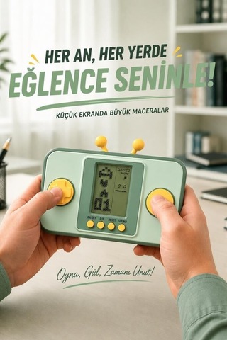 Delux Serisi Parti Nostalji Gc-010 Yeşil El Atarisi Tetris Gameboy
