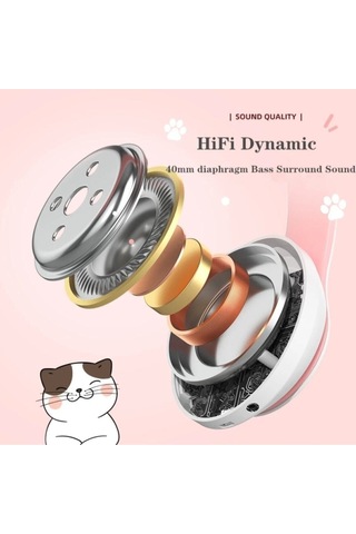 Karler Stn-28 Bluetooth Mikrofonlu Led Işıklı Hafıza Kartı Girişli Kulak Üstü Kedi Kulaklık