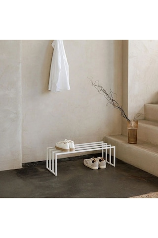 Bovi Metal Profil Ayakkabı Rafı Beyaz