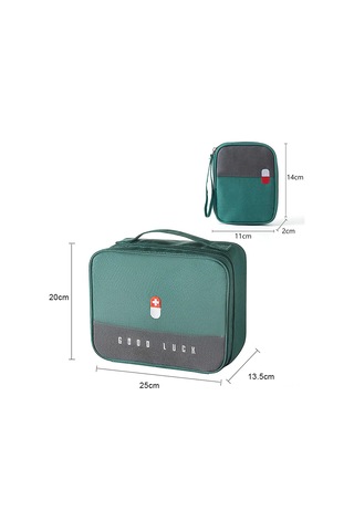 Gajeena 2 Adet Sulu Dayanıklı İlaç Saklama Çantası - Seyahat, Ev, Spor İçin Taşınabilir Tıbbi Malzeme Organizasyon Çantası Yeşil Yeşil