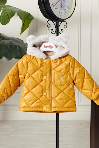 Benitto Kids Benittokids Erkek Bebek Çocuk Kulaklı Kapüşonlu Mont 51323 Sarı