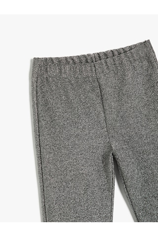 Koton İspanyol Paça Pantolon Beli Lastikli Gri 5wkg40224ak Gri