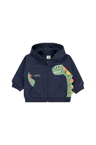 Civil Baby Dinozor Baskılı 6-18 Ay Hırka - Mavi Koyu İndigo