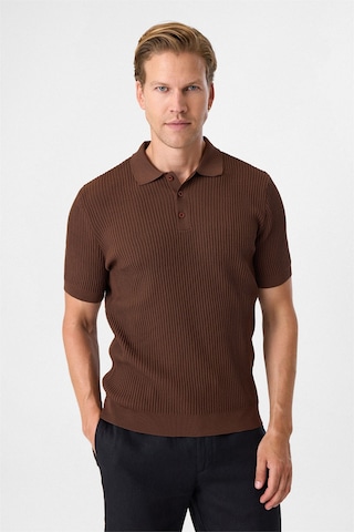 Back And Bond Regular Fit Düğmesiz Kahve Polo Yaka Tişört