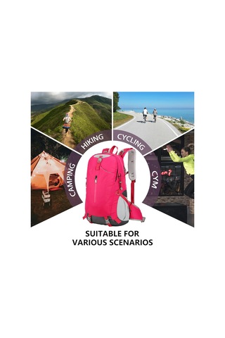 Erkekler Ve Kadınlar İçin Yürüyüş Sırt Çantası, Seyahat, Spor Açık Hava, Arka Paketi, Kamp, Çanta, Su Geçirmez, 40l. Gül Kırmızı Gül