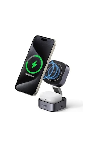 Magflow Qi2 Sertifikalı 15w 2&apos Si 1 Arada Katlanabilir Şarj İstasyonuşarj Standı İphone 16,16 Pro,16 Pro Max,15,14,13, Airpods İçin Magsafe Şarj Cihazı İle Uyumlu, Bekleme İşlevini Destekler