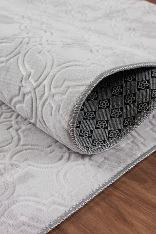 Yıkanabilir Kaymaz Tabanlı Violin Embos Kesme Rulo Halı Yolluk Gri