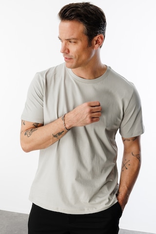 Genius Store Erkek T-shirt %100 Pamuk Regular Fit Standart Kesim Bisiklet Yaka Basic Tişört Basıc-t-shırt1 Gri