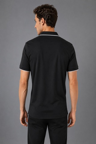 Bisse Si Yah Çerçeve Polo Yaka Fermuarli T-shirt Ts26y26102 D-90 Siyah