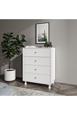 Hayal 4 Çekmeceli Beyaz Şifonyer