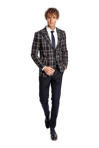 Wessi Ekose Desen Slim Fit Lacivert Erkek Ceket - Wessi Lacivert