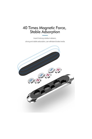 Torima Jx-007 Gümüş Çok Amaçlı Magnetic Car Holder Araç İçi Telefon Tutucu