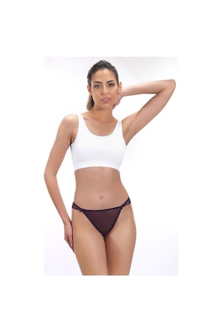 Kadın Transparan Brazilian Külot Dantel Detaylı Fantazi Bikini