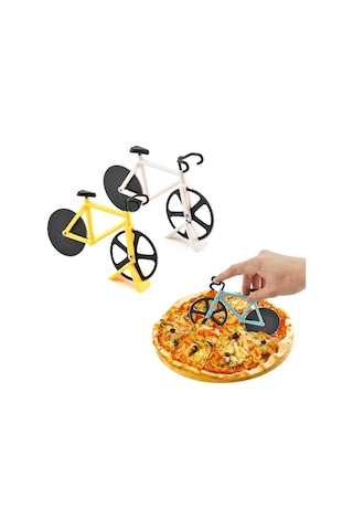 Sones Paslanmaz Çelik Bisiklet Pizza Kesici Bıçak Pasta Kesici Yaratıcı Ocak Rastgele Renk Teslimatı