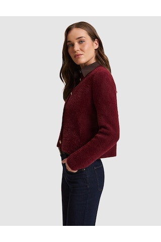 Pierre Cardin Bordo Crop Top Triko Hırka 50331252 Vr014