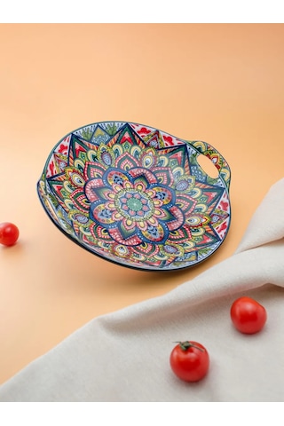 Nouvelle Sunum Ve Servis İçin Kulplu Tabak "arabesque", 400 Ml 167796044 Mavi