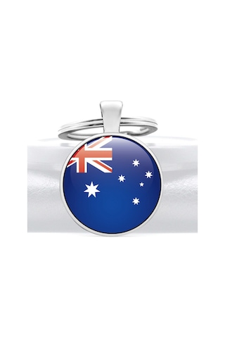 Tamgacrafts Avustralya Australia Bayrağı Metal Anahtarlık Ülke Temalı Hediyelik Çok Renkli
