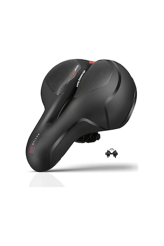 Bisiklet Koltuk Sele Airzone Hava Kanallı Reflektörlü Elastomer Yaylı Soft Doku Selesi Siyah