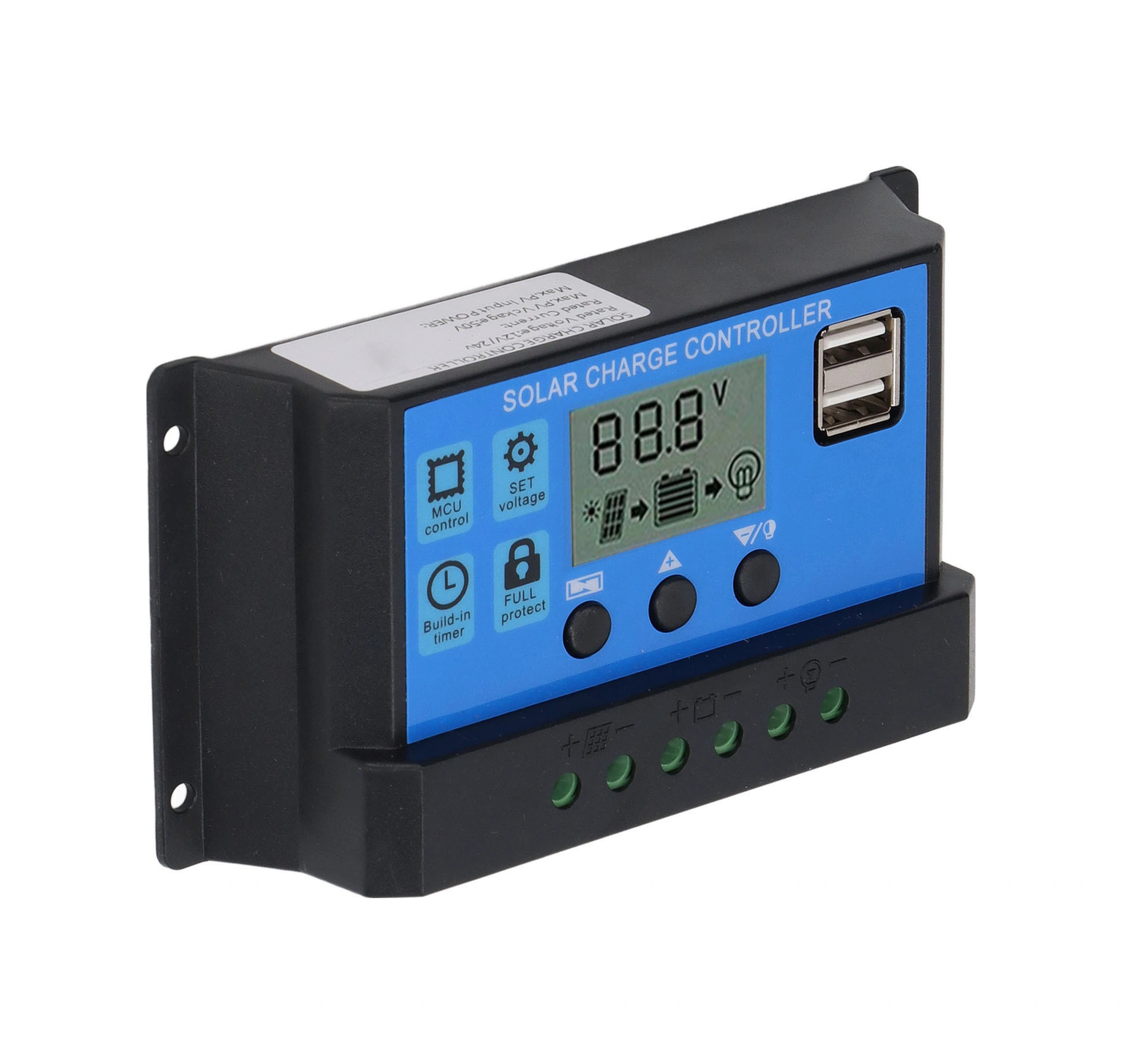 Youtek 12v/24v Güneş Paneli Kontrolörü Mppt, Lcd Ekranlı, 100a, Çift Usb Çıkışı, Aşırı Akım-kısa Devre Koruma, Yüksek Verimli Şarj Regülatörü